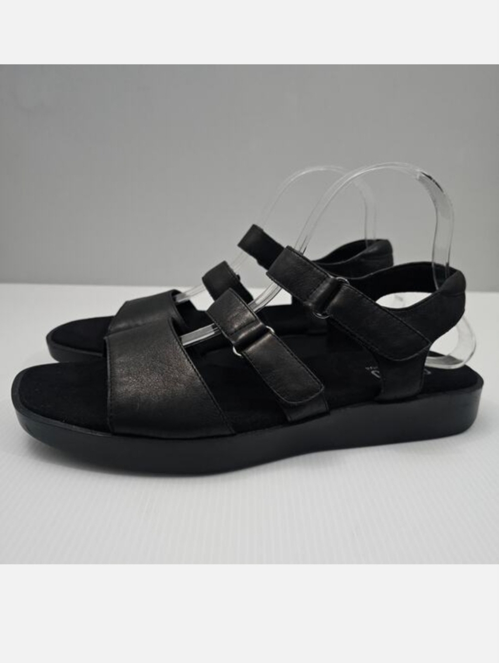 Munro Shay Platform Comfort Sandal Womens 10.5 Black Leather Casual Walking